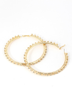 Cubic Rhinestone Lined Hoop Earring 5ACA10